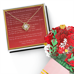 Forever  Love Necklace & Bouquet Bundle