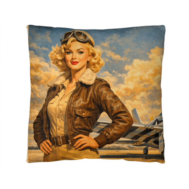 MUSTANG P-51 Aviatrix Outdoor Pillow
