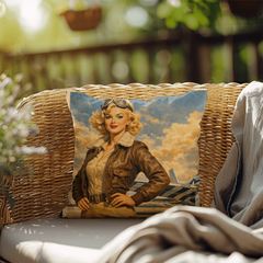 MUSTANG P-51 Aviatrix Outdoor Pillow