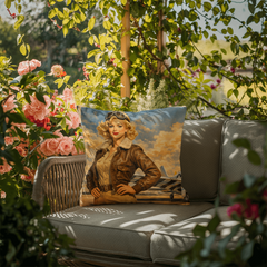 MUSTANG P-51 Aviatrix Outdoor Pillow
