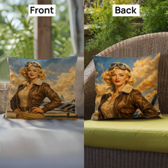 MUSTANG P-51 Aviatrix Outdoor Pillow