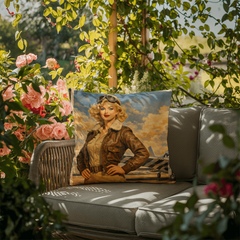 MUSTANG P-51 Aviatrix Outdoor Pillow