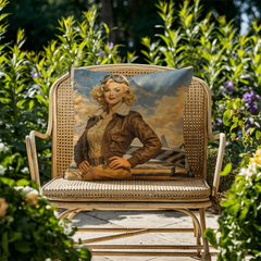MUSTANG P-51 Aviatrix Outdoor Pillow