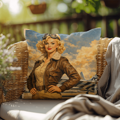 MUSTANG P-51 Aviatrix Outdoor Pillow