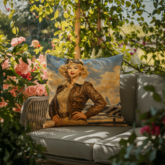MUSTANG P-51 Aviatrix Outdoor Pillow