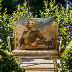 MUSTANG P-51 Aviatrix Outdoor Pillow