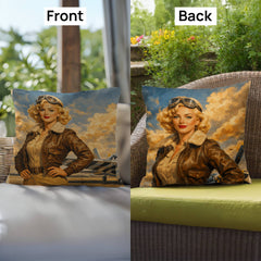 MUSTANG P-51 Aviatrix Outdoor Pillow