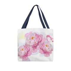 Pink Peonies Canvas Tote Bag