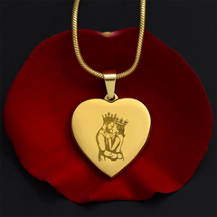 Regal Love Heart Pendant Necklace (Personalize It)
