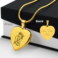 Regal Love Heart Pendant Necklace (Personalize It)