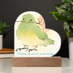 Thinking of You Heart Acrylic Plaque with Light