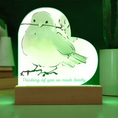 Thinking of You Heart Acrylic Plaque with Light