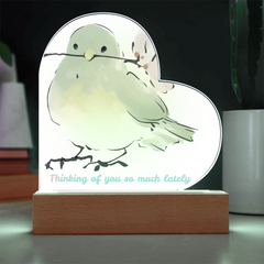 Thinking of You Heart Acrylic Plaque with Light