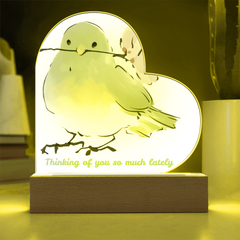 Thinking of You Heart Acrylic Plaque with Light