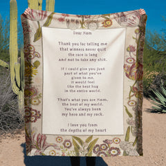 Dear Mom 46" x 56" Woven texture fringed Blanket