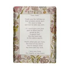 Dear Mom 46" x 56" Woven texture fringed Blanket
