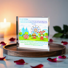 Best Friend Birthday Message on Gorgeous Clear Acrylic Block