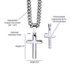 To My Son -- Christmas Blessings Cross Necklace (Gold or Stainless Steel)