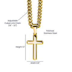 To My Son -- Christmas Blessings Cross Necklace (Gold or Stainless Steel)