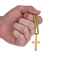 To My Son -- Christmas Blessings Cross Necklace (Gold or Stainless Steel)