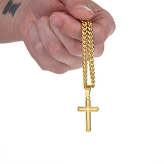 To My Son -- Christmas Blessings Cross Necklace (Gold or Stainless Steel)