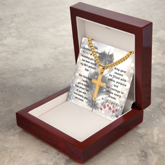 To My Son -- Christmas Blessings Cross Necklace (Gold or Stainless Steel)