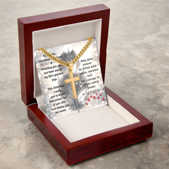 To My Son -- Christmas Blessings Cross Necklace (Gold or Stainless Steel)