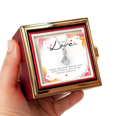 Luxury Rose Box with 7 mm Cubic Zirconia Alluring Beauty Necklace