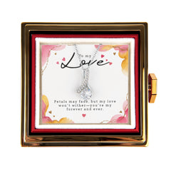 Luxury Rose Box with 7 mm Cubic Zirconia Alluring Beauty Necklace