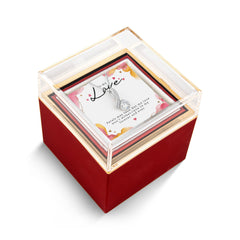 Luxury Rose Box with 7 mm Cubic Zirconia Alluring Beauty Necklace