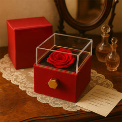 Luxury Rose Box with 7 mm Cubic Zirconia Alluring Beauty Necklace