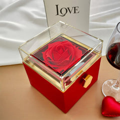 Luxury Rose Box with 7 mm Cubic Zirconia Alluring Beauty Necklace