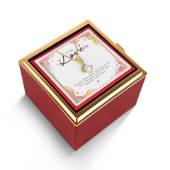 Luxury Rose Box with 7 mm Cubic Zirconia Alluring Beauty Necklace